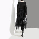 Solid Black Gothic Long Sleeve Dress
